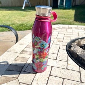 The Pioneer Woman Metal Pink Floral Water Bottle 18 oz